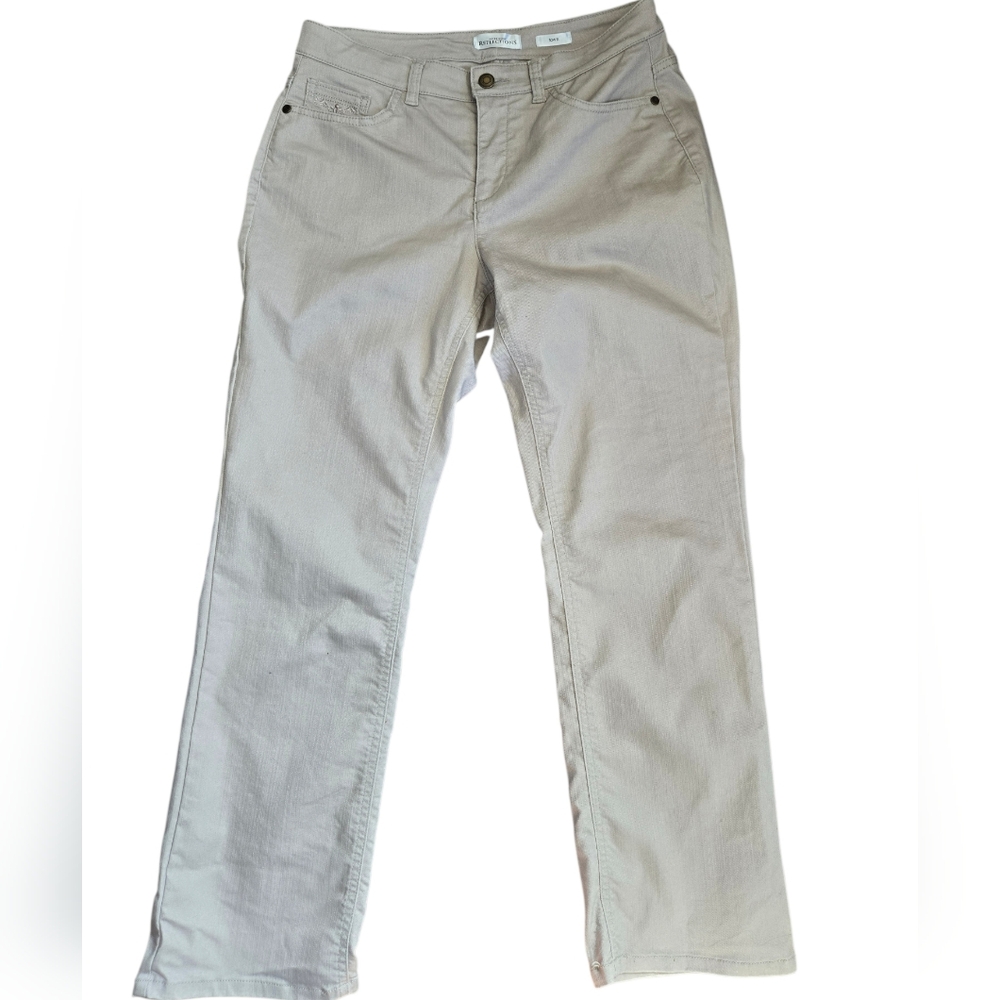 Northern Reflections Light Tan Denim Pants with Embroidered Pockets